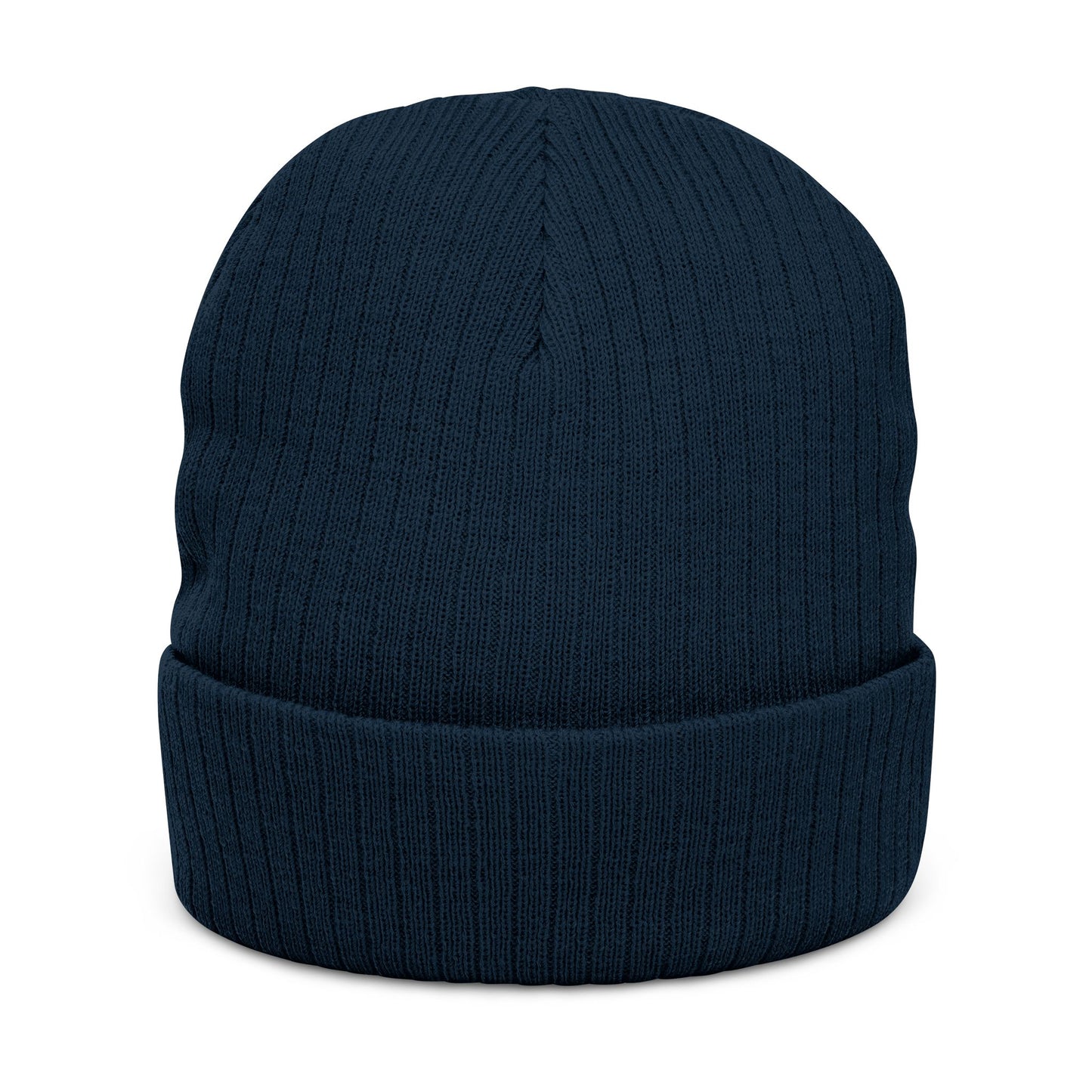 Reflect Embroidered Ribbed Beanie — Cozy Knit Winter Hat