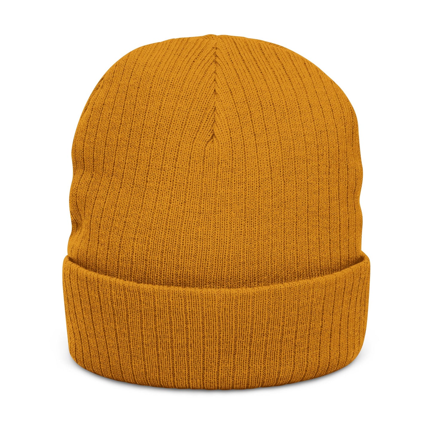 Reflect Embroidered Ribbed Beanie — Cozy Knit Winter Hat