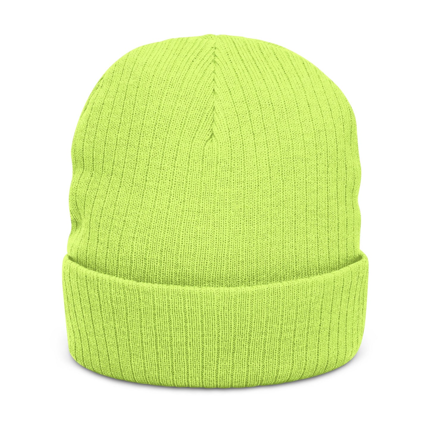 Reflect Embroidered Ribbed Beanie — Cozy Knit Winter Hat