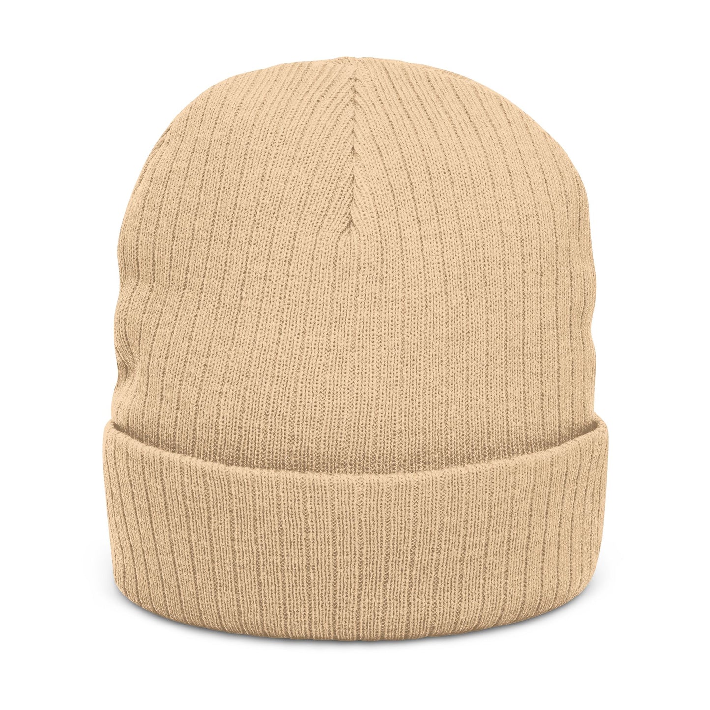 Reflect Embroidered Ribbed Beanie — Cozy Knit Winter Hat