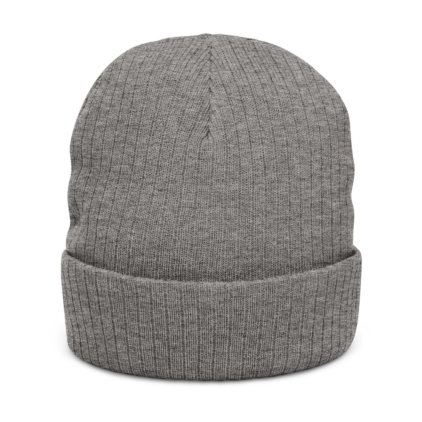 Reflect Embroidered Ribbed Beanie — Cozy Knit Winter Hat