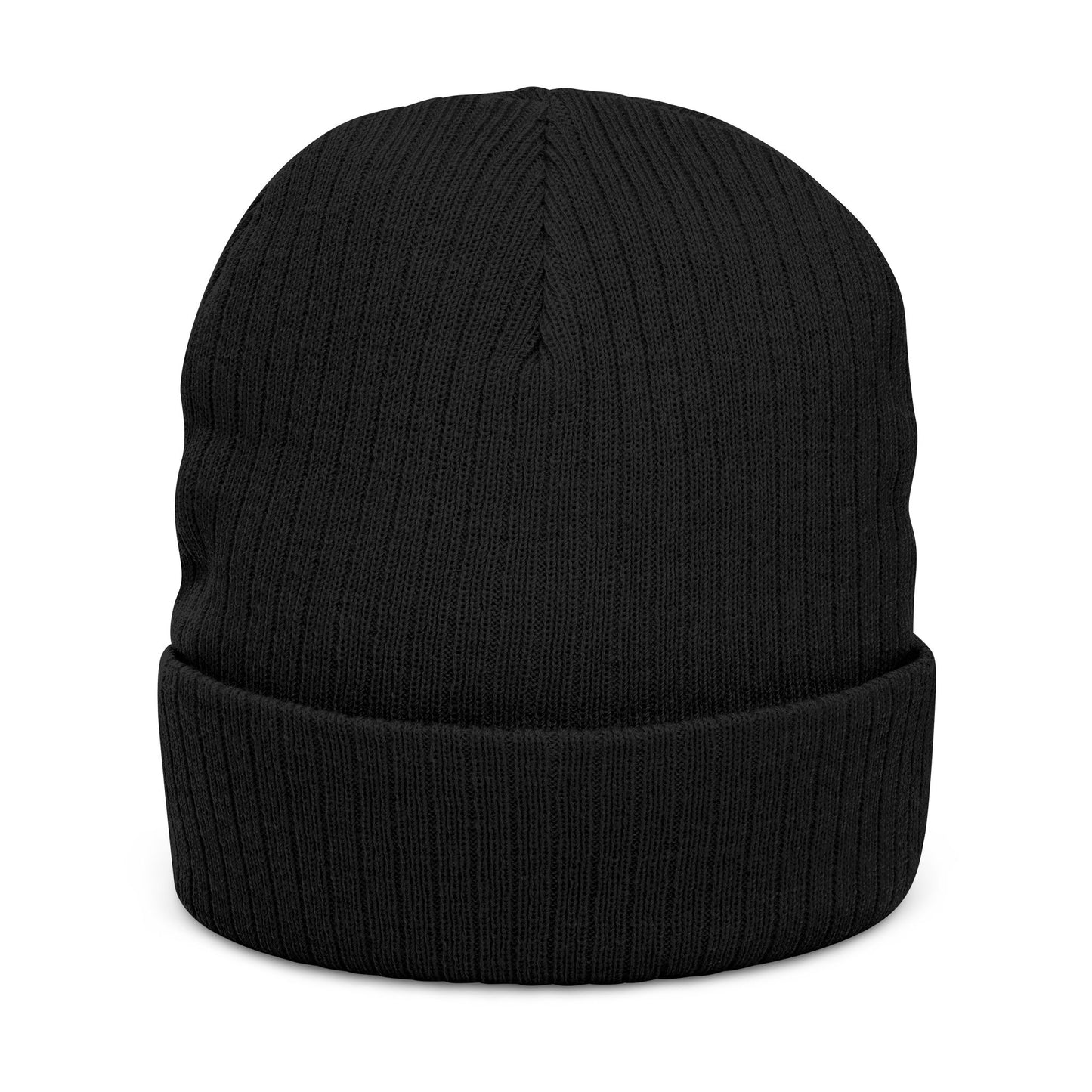 Reflect Embroidered Ribbed Beanie — Cozy Knit Winter Hat
